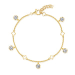 Load image into Gallery viewer, Yellow Gold Clover Charm Bracelet
