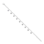 Load image into Gallery viewer, Sterling Silver Nine Stone Clover Charm Bracelet
