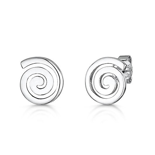 Sterling Silver Twirl Studs
