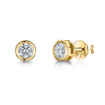 Load image into Gallery viewer, Yellow Gold Small Rubover Stud Earrings
