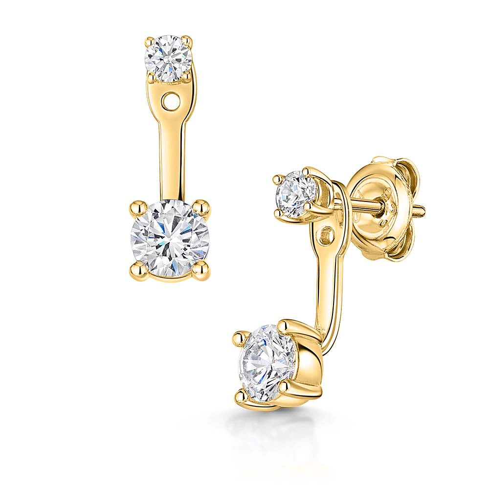 Yellow Gold Solitaire Jacket Earrings