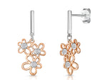 Load image into Gallery viewer, Triple Flower Cubic Zirconia Drop Earrings - JOOLS By Jenny Brown
