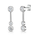 Load image into Gallery viewer, Sterling Silver Three Stone Drop Bubble Earrings
