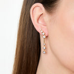 Load image into Gallery viewer, Yellow Gold 7 Stone Graduated  Bubble Earrings
