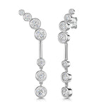 Load image into Gallery viewer, Sterling Silver 7 Stone Graduated  Drop Bubble Earrings
