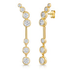 Load image into Gallery viewer, Yellow Gold 7 Stone Graduated  Bubble Earrings
