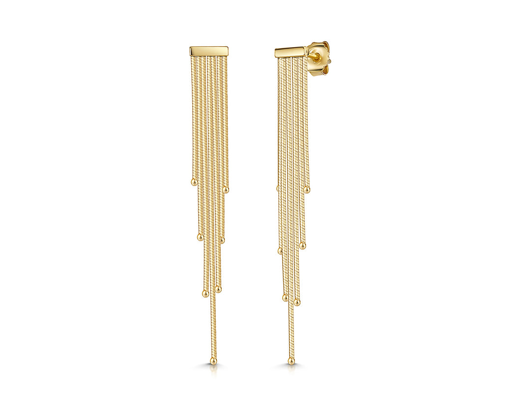 Yellow Gold Stranded Drop Earrings
