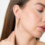 Load image into Gallery viewer, Yellow Gold Multi Strand Tassle  Drop Earrings -JOOLS by Jenny Brown
