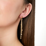 Load image into Gallery viewer, Yellow Gold Tassel Drop Earrings -JOOLS by Jenny Brown
