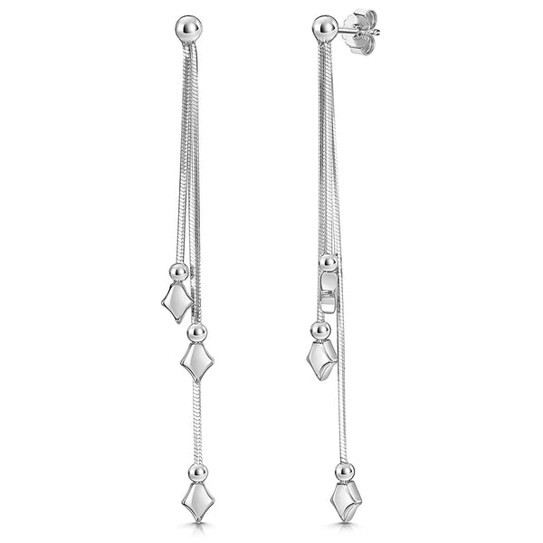 Silver earrings with dangling geometric shapes -JOOLS by Jenny Brown