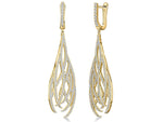Load image into Gallery viewer, Yellow Gold Filigree Dangle Drop Earrings
