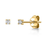 Load image into Gallery viewer, Yellow Gold Cubic Zirconia Solitaire Stud Earrings
