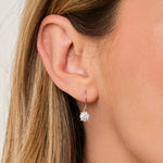 Load image into Gallery viewer, A pair of sterling silver fishhook earrings with cubic zirconia stones-Jools by Jenny Brown
