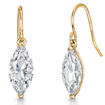 Load image into Gallery viewer, Yellow Gold Large  Marquise Drop Earrings
