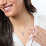 Load image into Gallery viewer, Sterling Silver Circle Pendant With Inner Flower Stencil-JOOLS by Jenny Brown
