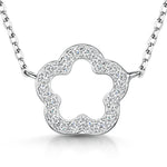 Load image into Gallery viewer, Sterling Silver Clover Necklace With Cubic Zirconia Stones
