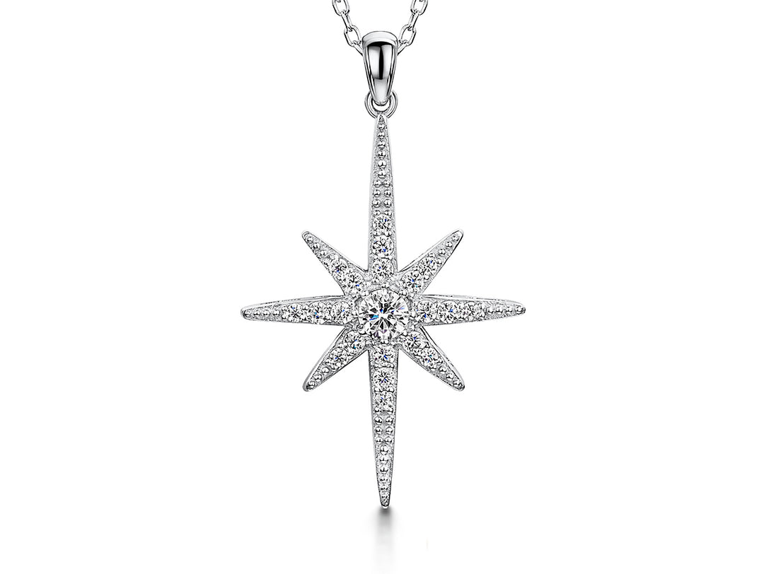 Sterling Silver Small North Star Necklace - JOOLS By Jenny Brown