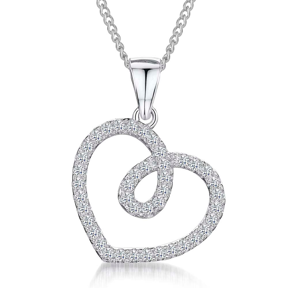 Sterling Silver Twisted Heart Pendant