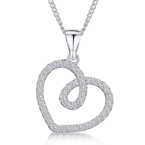 Sterling Silver Twisted Heart Pendant