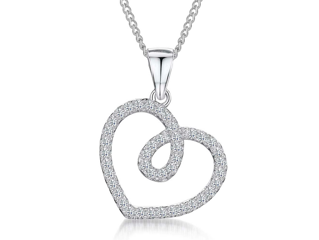 Sterling Silver Twisted Heart Pendant