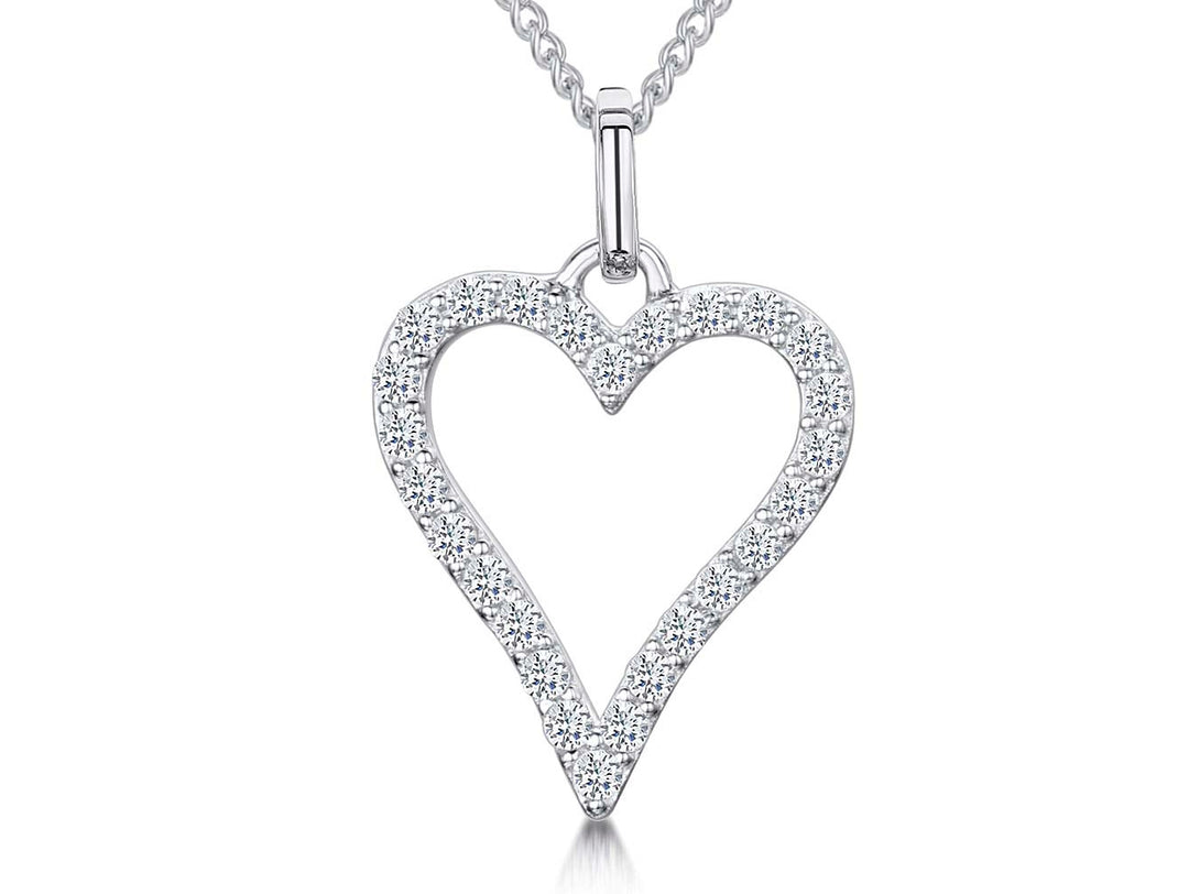 Sterling Silver Squeezed Heart Pendant