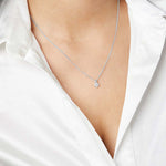 Load image into Gallery viewer, Sterling Silver Solitaire Pendant With Quarter Carat Rubover Cubic Zirconia
