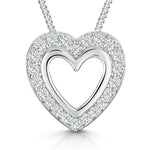 Load image into Gallery viewer, Sterling Silver Open Heart Pendant with Stone Set Surround-JOOLS by Jenny Brown
