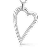 Load image into Gallery viewer, Sterling Silver Small Dali Heart Cubic Zirconia Pendant-JOOLS by Jenny Brown
