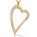 Load image into Gallery viewer, Yellow Gold Small Dali Heart Cubic Zirconia Pendant-JOOLS by Jenny Brown

