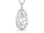 Load image into Gallery viewer, Sterling Silver Oval Pendant Filled With Flowers-JOOLS by Jenny Brown
