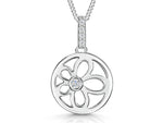 Load image into Gallery viewer, Sterling Silver Circle Pendant With Inner Flower Stencil-JOOLS by Jenny Brown
