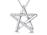 Load image into Gallery viewer, Sterling Silver Star Pendant Half Set With Cubic Zirconia&#39;s - JOOLS By Jenny Brown
