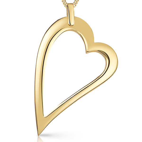 Yellow Gold Large Dali Plain Heart Pendant-JOOLS by Jenny Brown
