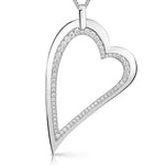 Load image into Gallery viewer, Sterling Silver Dali Heart Trimmed With Cubic Zirconias-JOOLS by Jenny Brown
