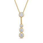 Load image into Gallery viewer, Yellow Gold Four Stone Drop Bubble Pendant
