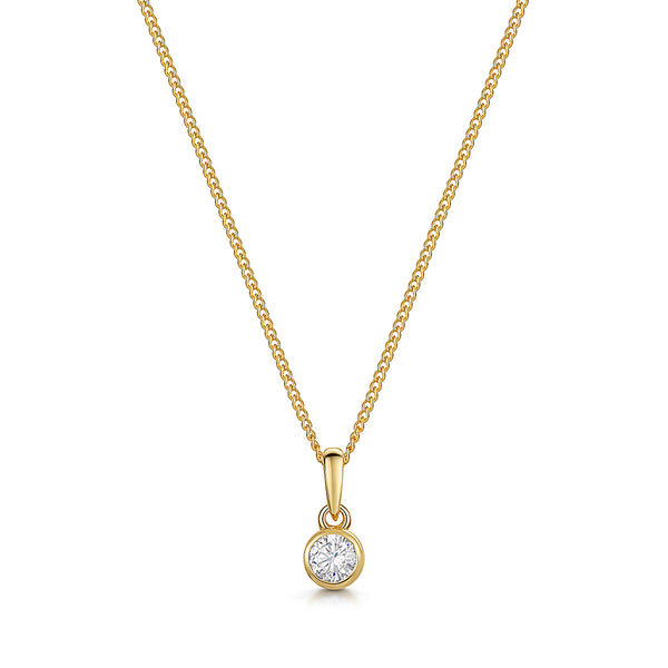 Yellow Gold Quarter Carat Solitaire Pendant-JOOLS by Jenny Brown