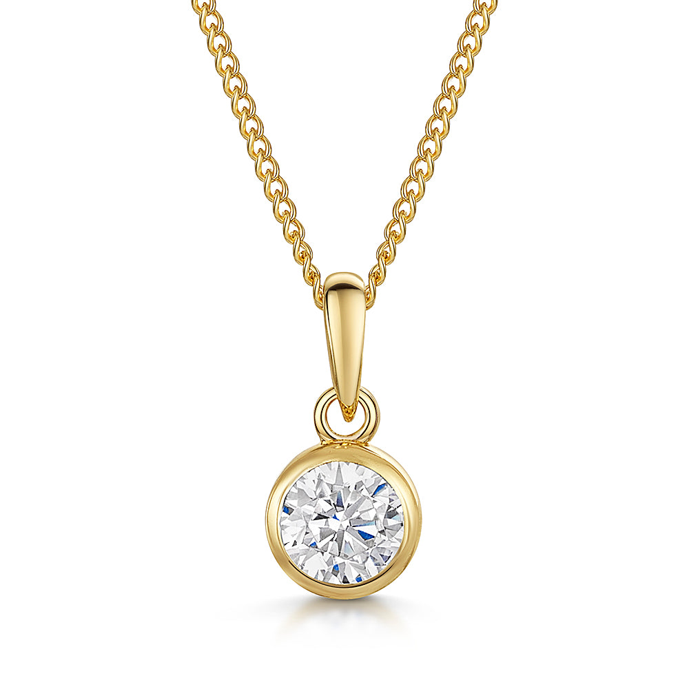 Yellow Gold Half Carat Solitaire Pendant-JOOLS by Jenny Brown
