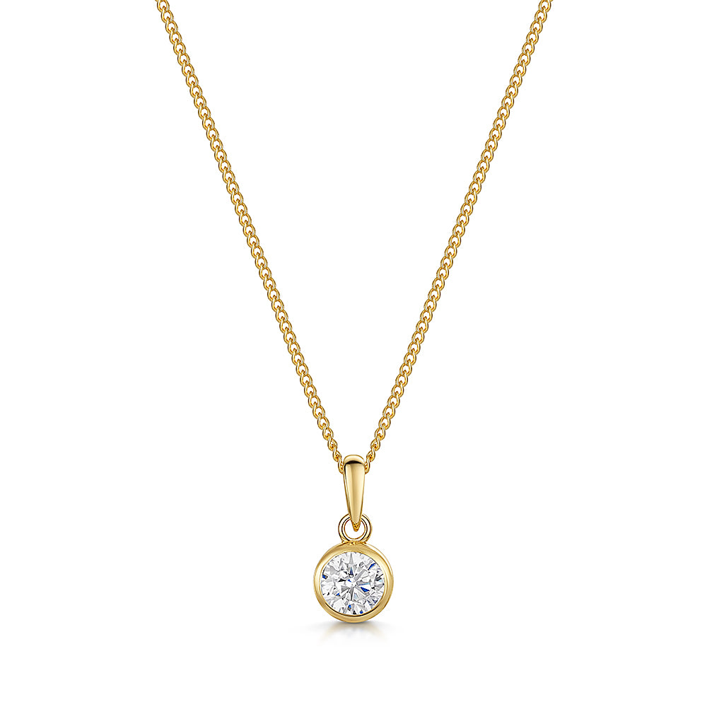 Yellow Gold Half Carat Solitaire Pendant-JOOLS by Jenny Brown