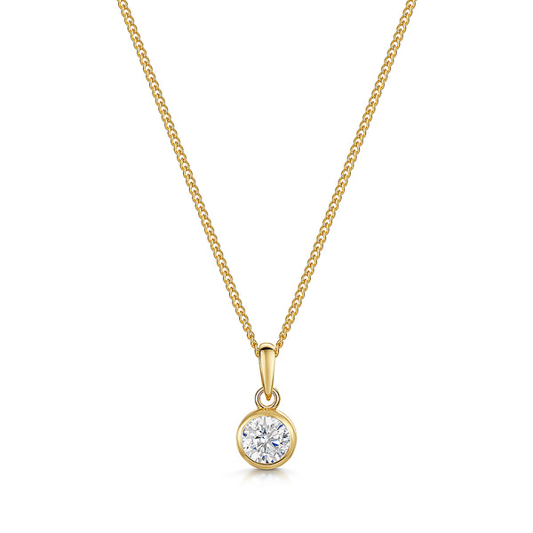 Yellow Gold Half Carat Solitaire Pendant-JOOLS by Jenny Brown
