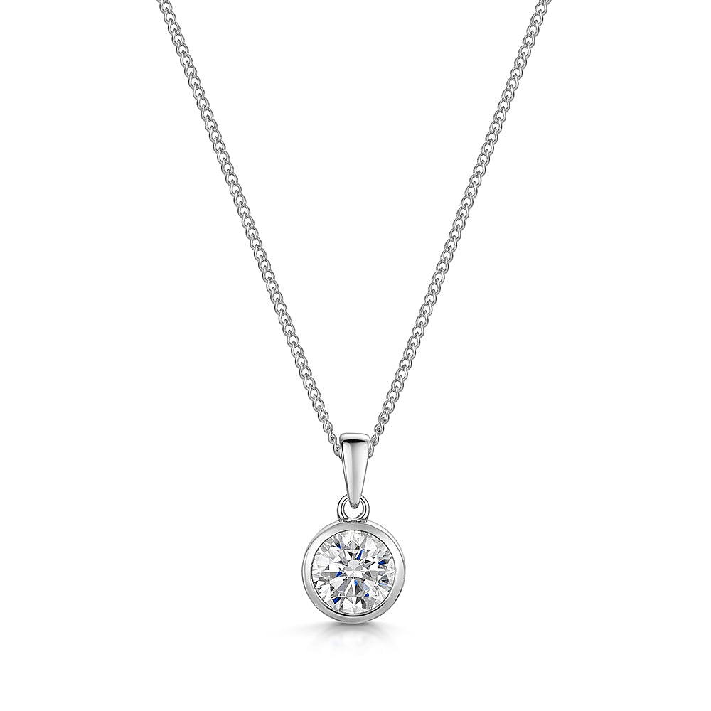 Sterling Silver One Carat  Solitaire Pendant-JOOLS by Jenny Brown