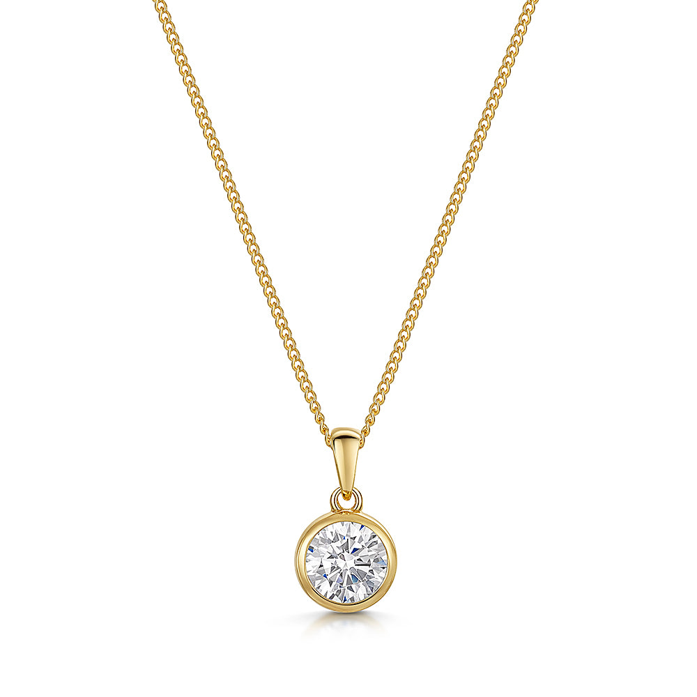 Yellow Gold One Carat  Solitaire Pendant-JOOLS by Jenny Brown