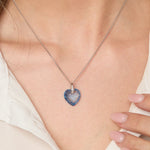 Load image into Gallery viewer, Sterling Silver Swiss Blue Topaz Faceted Heart Necklace-JOOLS by Jenny Brown
