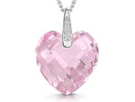 Load image into Gallery viewer, Sterling Silver Pink Faceted Heart Necklace
