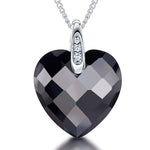Load image into Gallery viewer, Sterling Silver &amp; Black Faceted Heart Necklace
