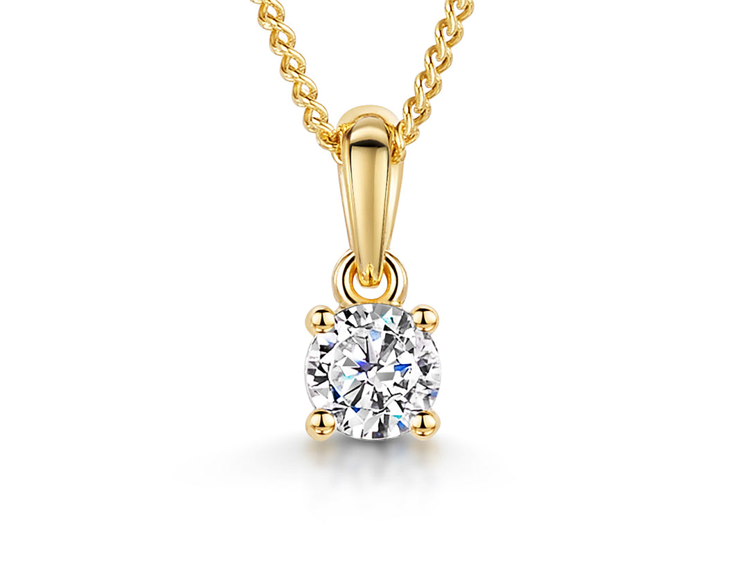  Yellow Gold Round Solitaire Pendant- JOOLS by Jenny Brown