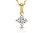Load image into Gallery viewer, Yellow Gold Quarter Carat Square Cubic Zirconia Pendant-JOOLS by Jenny Browny
