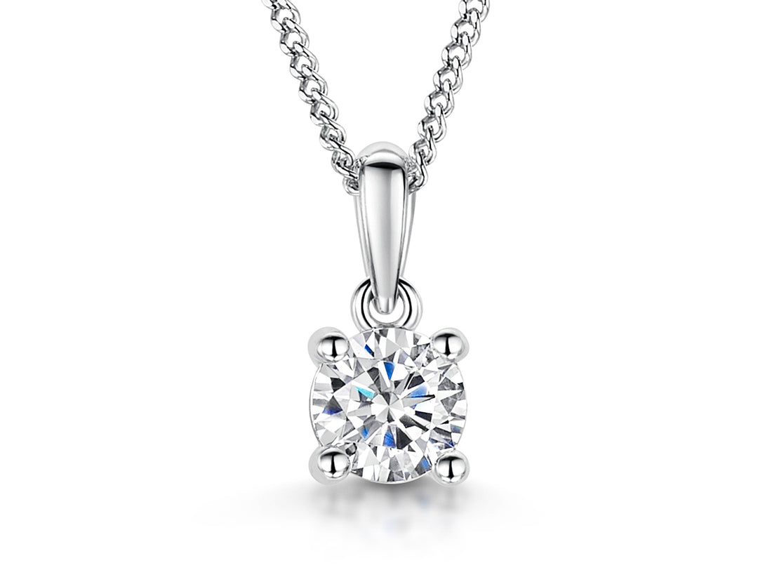 Sterling Silver Round Solitaire Pendant