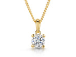 Load image into Gallery viewer, Yellow Gold Half Carat Cubic Zirconia  Solitaire Pendant-JOOLS by Jenny Brown 
