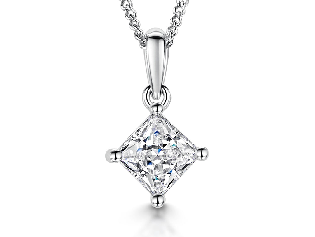 Sterling Silver Offset Square Pendant