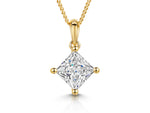 Load image into Gallery viewer, Yellow Gold Offset Square Pendant Set With A Square Cubic Zirconia Stone-JOOLS by Jenny Brown
